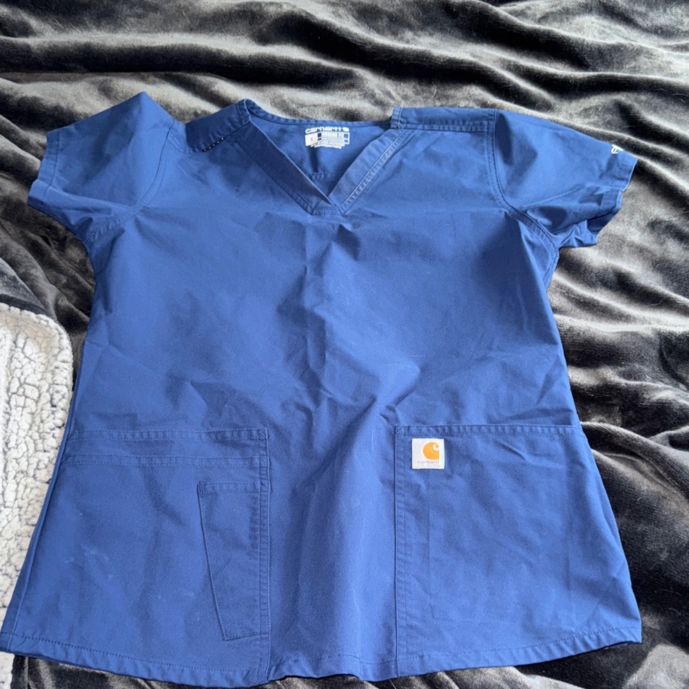 Carhartt Navy V-Neck Scrub Top